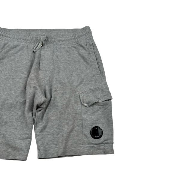 CP Company Grey Cotton Lens Viewer Shorts - Medium