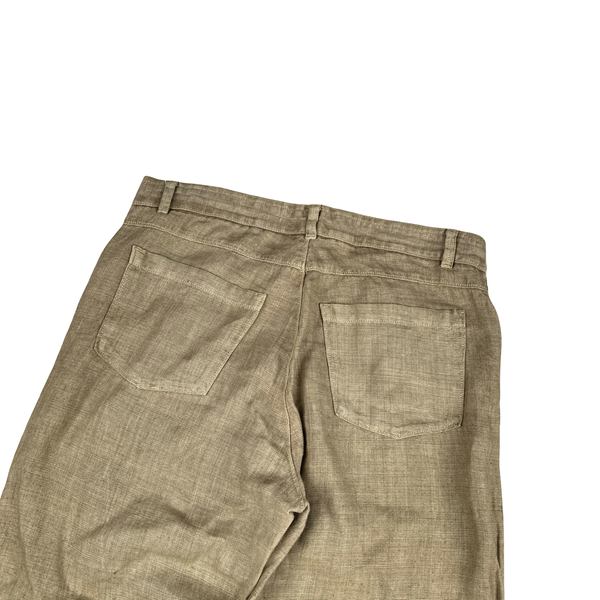 CP Company Light Brown Linen Flax Trousers - 34"