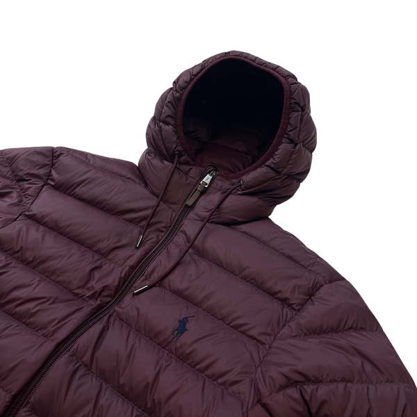 Ralph Lauren Red Down Filled Hooded Puffer Jacket - Small