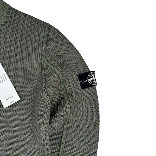 Stone Island 2017 Green Heat Reactive Ice Knit Crewneck Jumper - 3XL