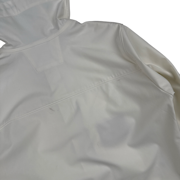CP Company White Soft Shell R Goggle Hooded Zipped Jacket - XS