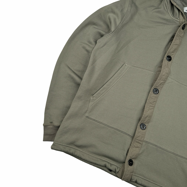 Stone Island 2019 Light Khaki Thick Cotton Buttoned Jumper - Medium