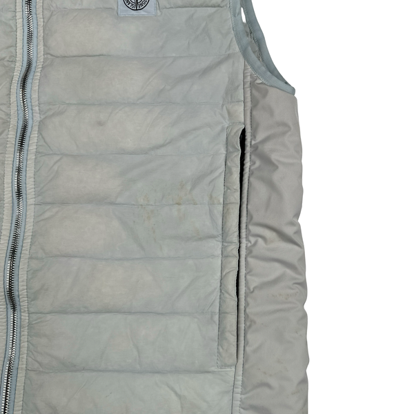 Stone Island 2019 Baby Blue Loom Woven Down Chambers Stretch Nylon TC Gilet - Medium
