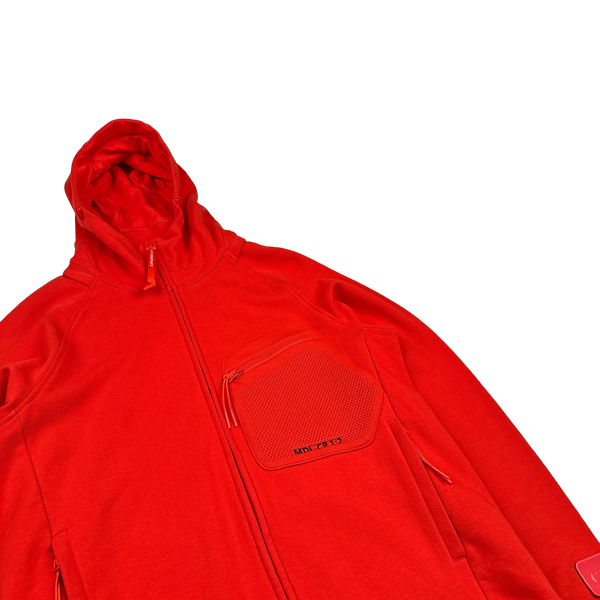 CP Company Metropolis Red Cotton Spellout Zipped Hoodie Large Mat s Island