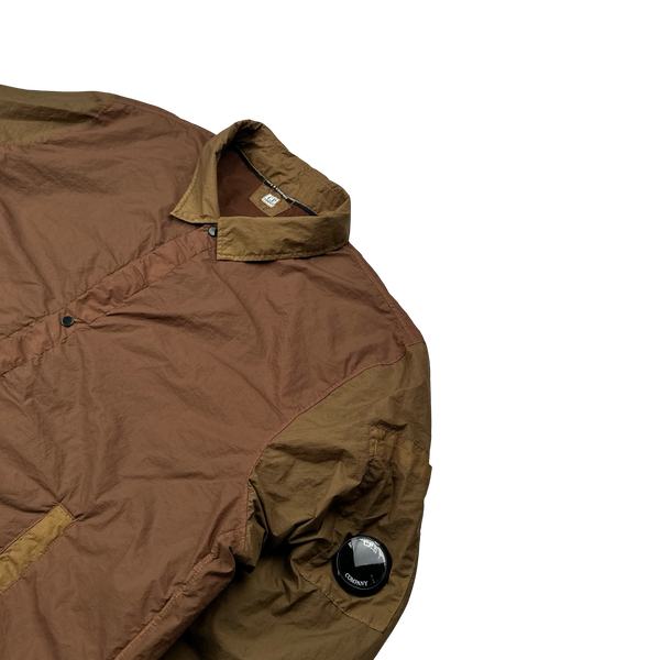 CP Company Brown Colour Block Taylon P Nylon Overshirt - XL