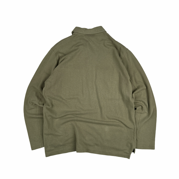 Stone Island Vintage 1998 Sage Green Long-sleeved Pullover Polo Shirt - Medium