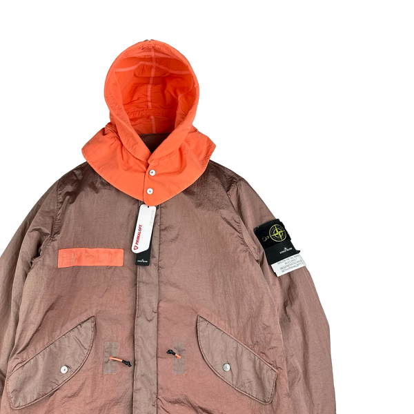 Stone Island 2022 Pink/Orange Nylon Metal Watro Primaloft Parka - Small