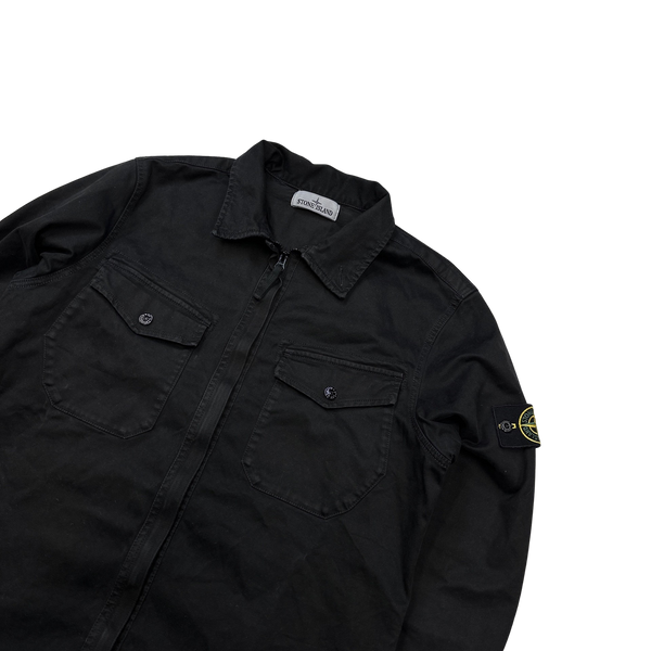 Stone Island 2016 Black Thick Cotton Overshirt - Large