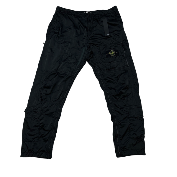 Stone Island 2021 Dark Emerald Econyl Nylon Metal Helicopter Cargo Trousers - 36"