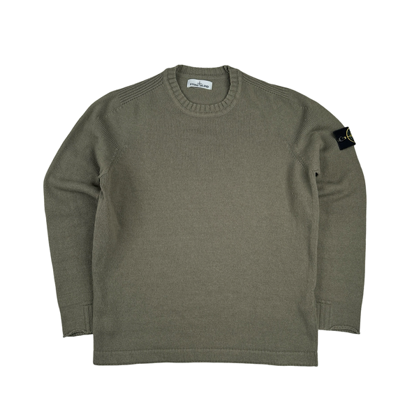 Stone Island Umber Wool Crewneck Jumper - XL