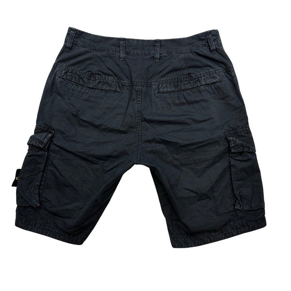 Stone Island 2021 Washed Black Slim Fit Shorts - Medium