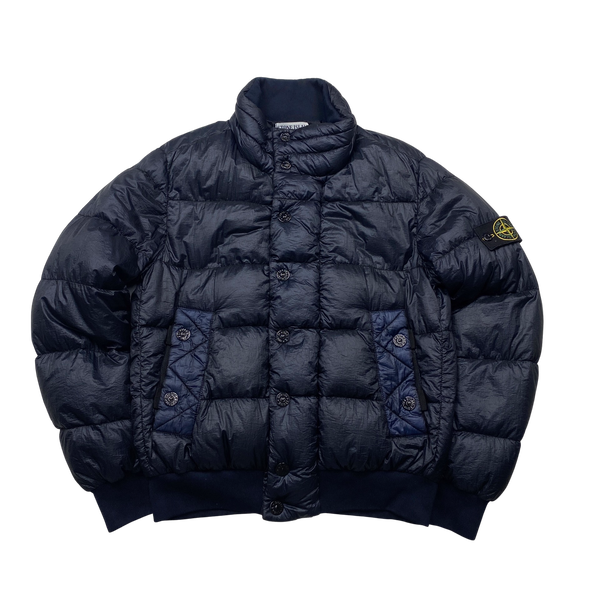 Stone Island Navy 2011 Garment Dyed Puffer Jacket - Small