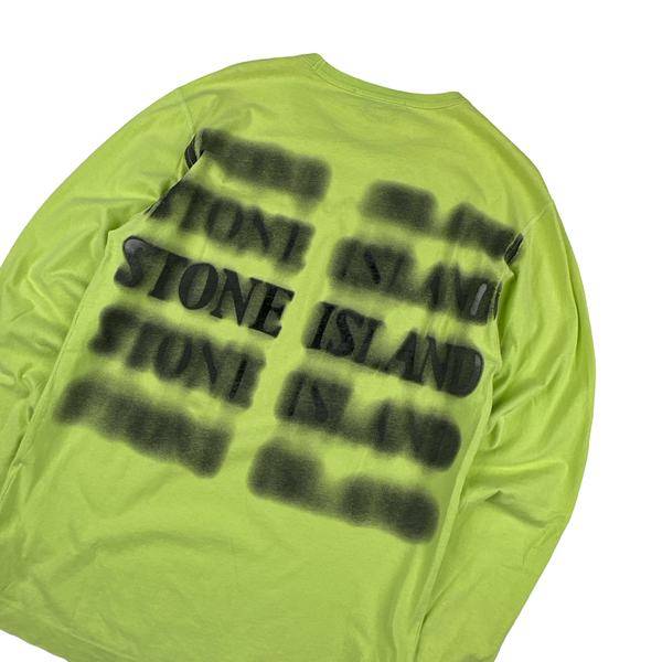 Stone Island 2019 Lime Green Graphic Long sleeve T Shirt -
