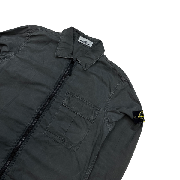 Stone Island 2019 Grey Cotton Garment Dyed Overshirt - Medium