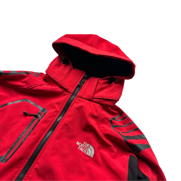 North Face Summit Series Red Waterproof Softshell Gore-Tex Hooded Jacket - Medium