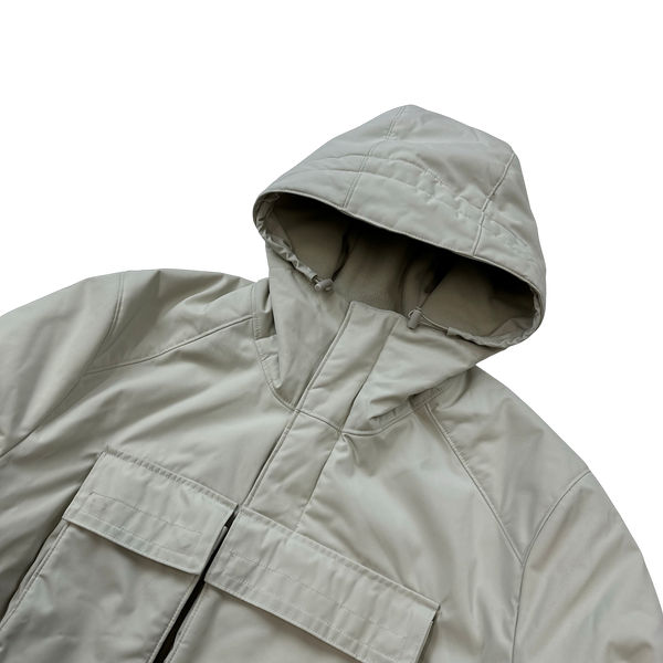 CP Company Cream Fleece Lined Heavyweight Dynatec Metropolis Jacket - Large