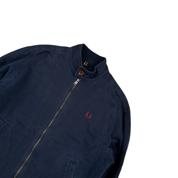 Fred Perry Navy Cotton Bomber Jacket - Medium