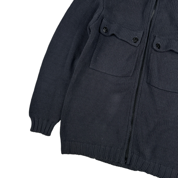 Stone Island Vintage 1998 Navy Knitted Cotton Jumper - Large