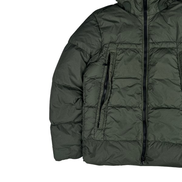 Stone Island 2020 Moss Green Crinkle Reps Puffer Jacket - Small