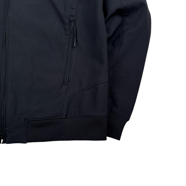 CP Company Black Soft Shell R Goggle Hooded Zipped Jacket - XXL