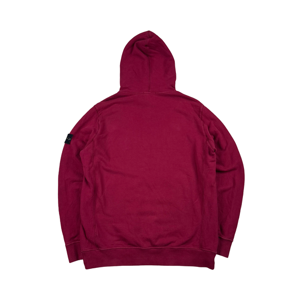 Stone Island 2018 Burgundy Cotton Pullover Hoodie - 3XL