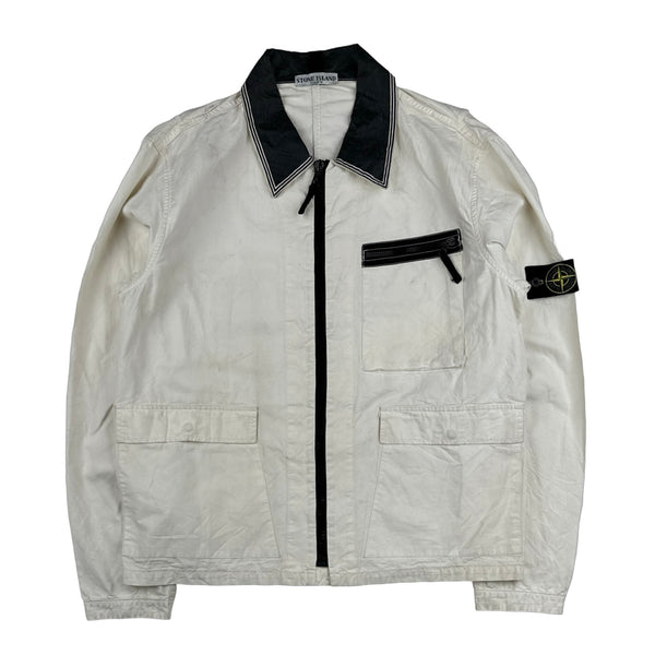 Stone Island 2006 Lino Flax Collared Zipped Bomber Jacket - XL