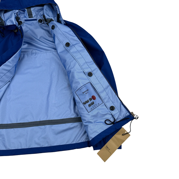 Ten C Lightweight Blue Buttoned Neck Anorak Jacket - Large