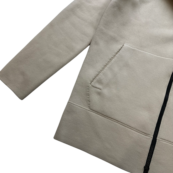 Stone Island Cream 2021 Ribbed Knitted Zipped Hoodie - XL