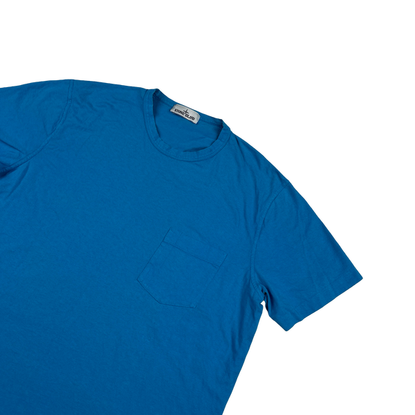 Stone Island Blue Cotton T-Shirt - 3XL