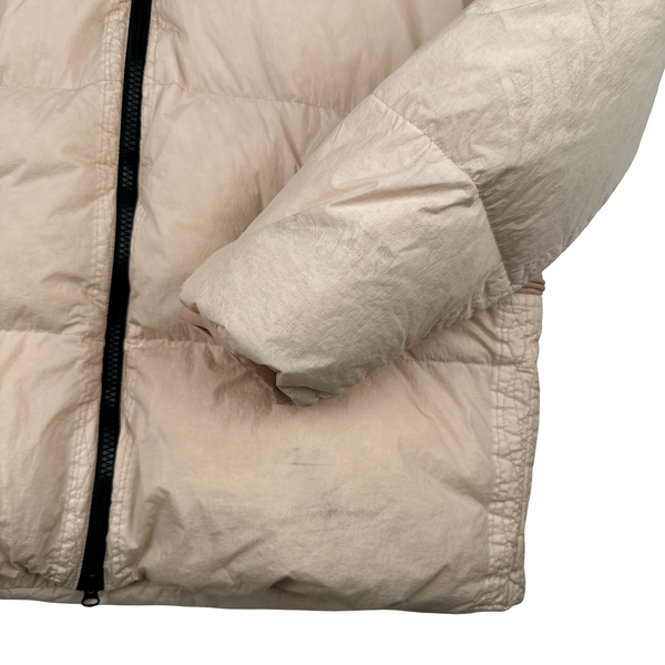 Stone Island 2022 Peach Crinkle R-NY Down Puffer Jacket - Large