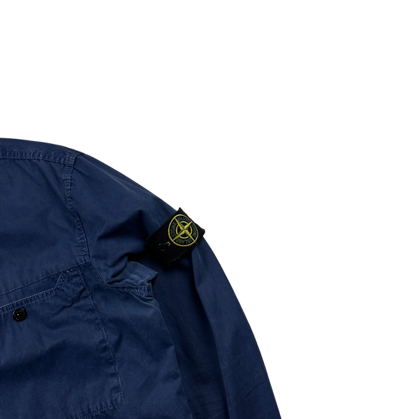 Stone Island 2016 Blue Garment Dyed Overshirt - Large