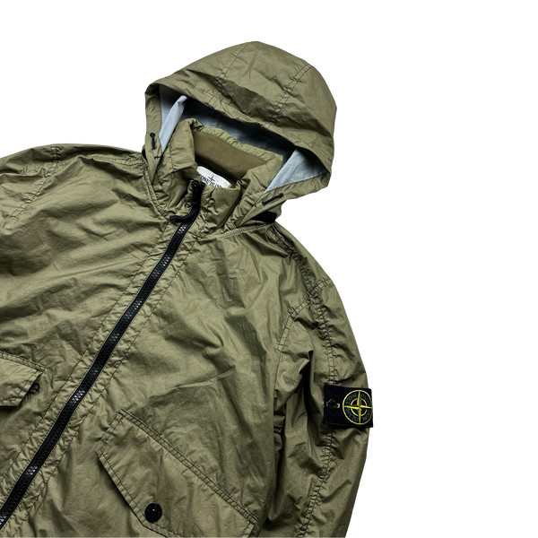 Stone Island Khaki Green Membrana 3L TC Rain Jacket - Large