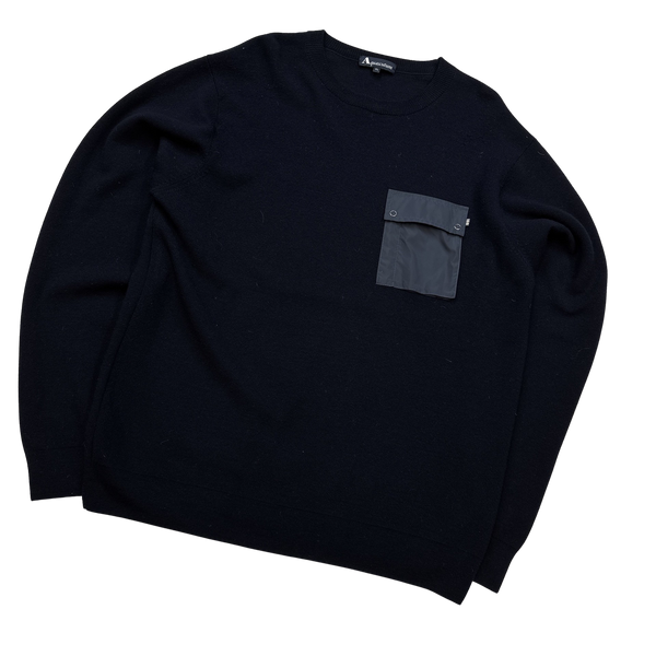 Aquascutum Navy Knit Jumper - XL