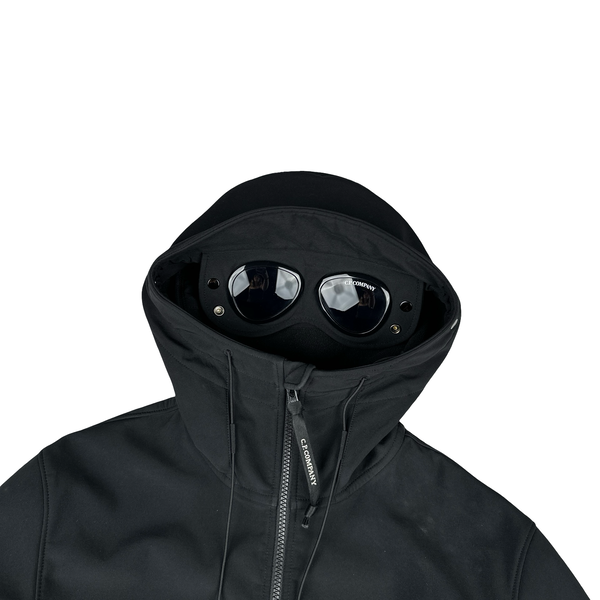 CP Company Black Soft Shell R Goggle Jacket - Small