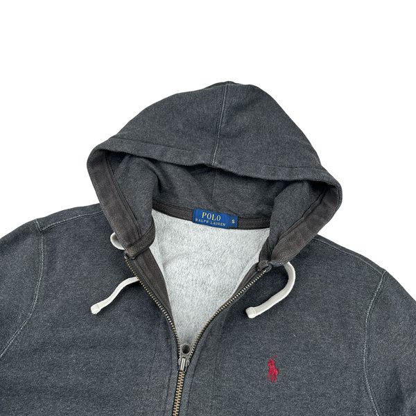 Ralph Lauren Charcoal Grey Zipped Hoodie - Small