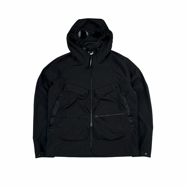 CP Company Black Shell R Google Multi Pocket Zipped Jacket - XL