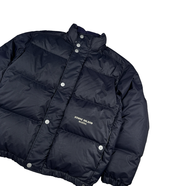 Stone Island Marina 2024 Nylon Ripstop Cover Down Spellout Puffer Jacket - Large