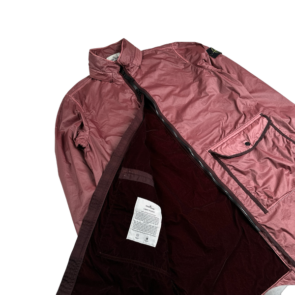 Stone Island 2019 Burgundy Lamy Flock Long Jacket - XL