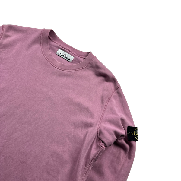 Stone Island Pink Crewneck Cotton Sweatshirt - Medium