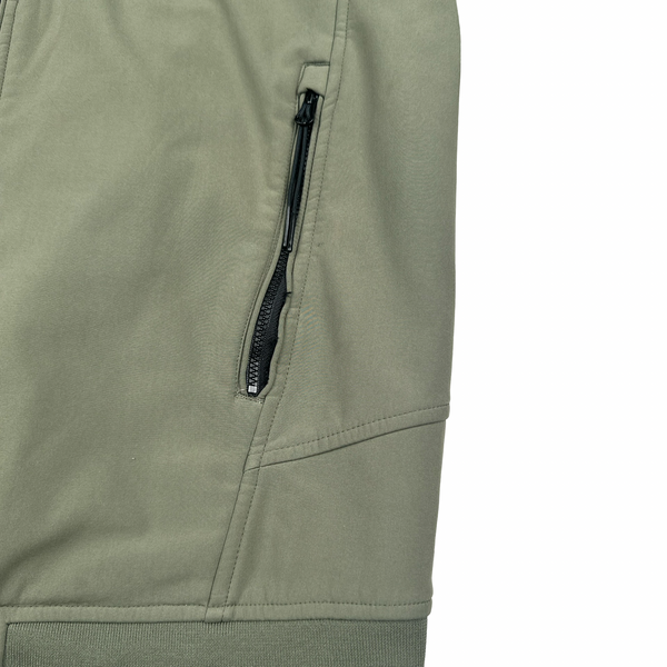 CP Company Khaki Green Fleece Lined Soft Shell Jacket - Large