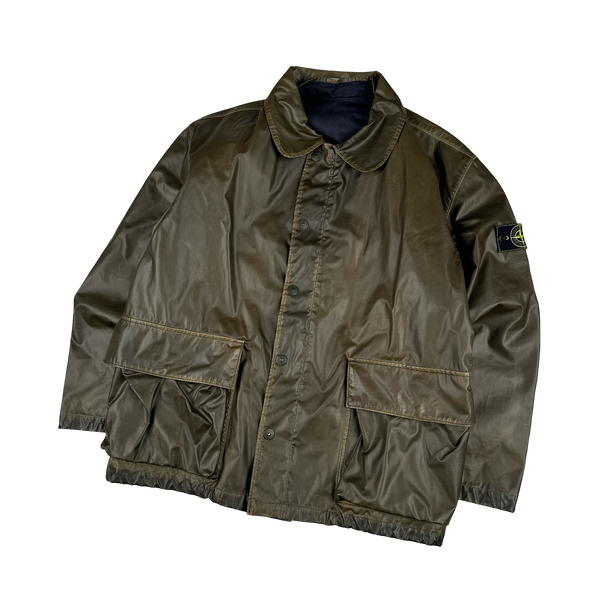 Stone Island 1990s Vintage Khaki Raso Gommato Jacket - XL – Mat's