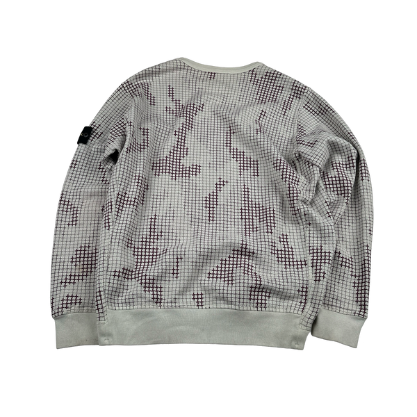 Stone Island 2017 Grid Check Camo Crewneck Sweatshirt - XL