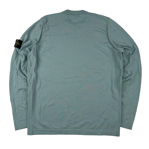 Stone Island Light Blue Lightweight Knitted Crewneck - Large