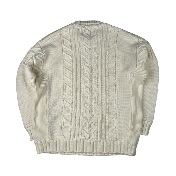 Stone Island 2020 White Thick Winter Embossed Knit - 3XL