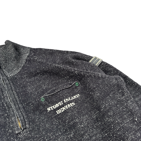 Stone Island 2006 Denims Wool Quarter Zip Knit Jumper - Large