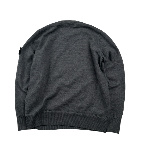 Stone Island 2020 Grey Merino Wool Crewneck Jumper - Large