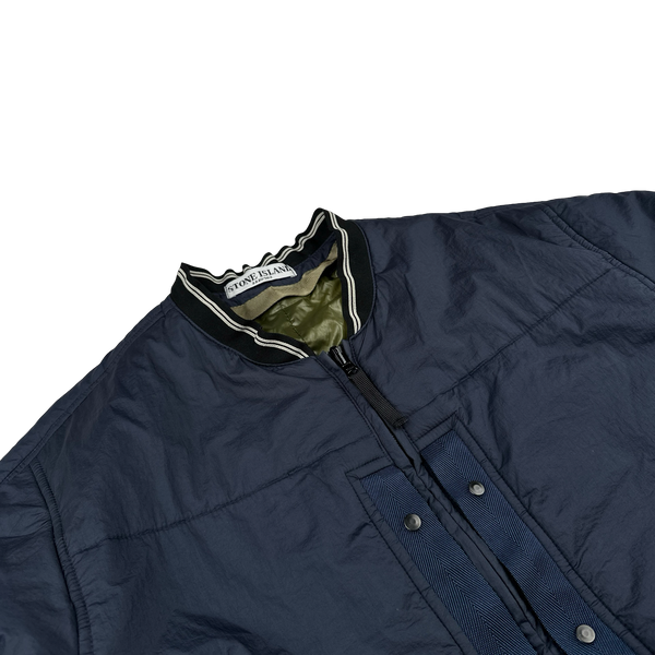 Stone Island Navy Nylon Padded Bomber Jacket - Large – Mat