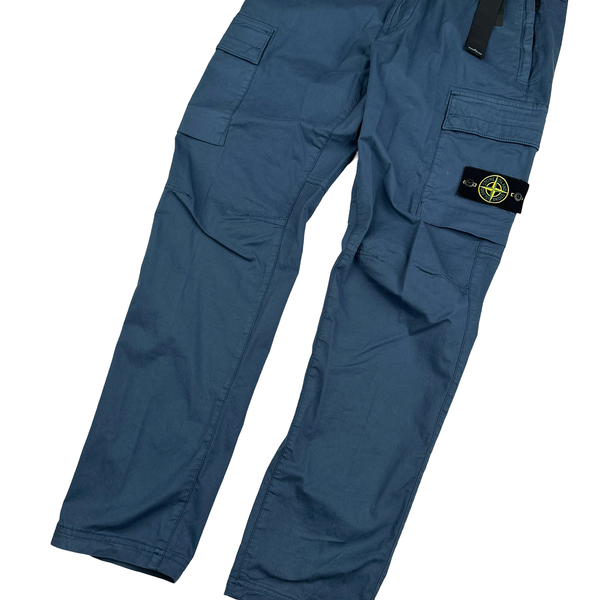 Stone Island RE- T Steal Blue Cargo Trousers - Medium