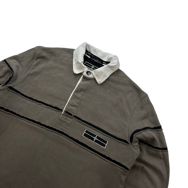Stone Island Denims 2007 Brown Longsleeve Thick Cotton Polo Top - XL
