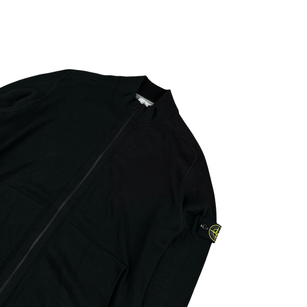 Stone Island Black Cotton Knit Zipped High Neck Jumper - 3XL